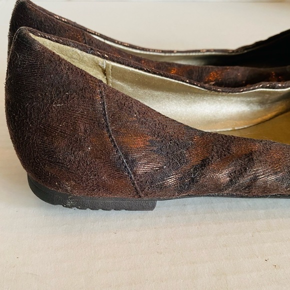 Yellow Box Brown Flats with Gold Accents - Picture 7 of 13